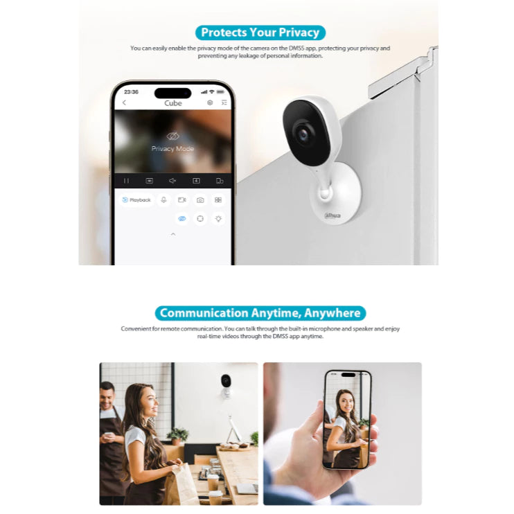 DAHUA | Cube Series 3MP & 5MP Indoor Fixed-focal Wi-Fi Cube Network Camera | DH-C3A  | DH-C5A